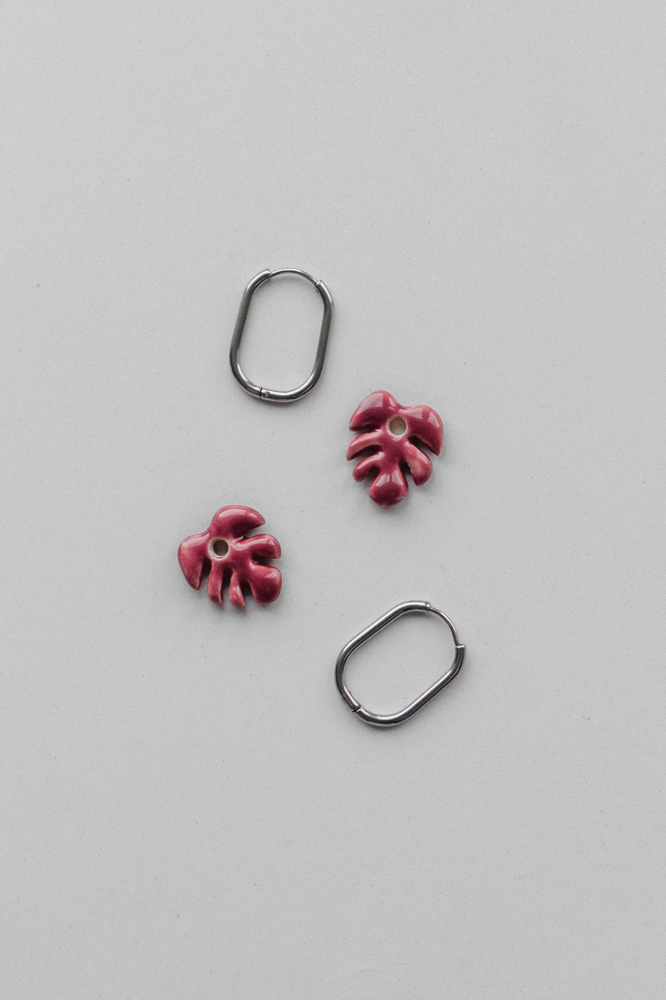 Burgundy Mini Aloha Earrings | S