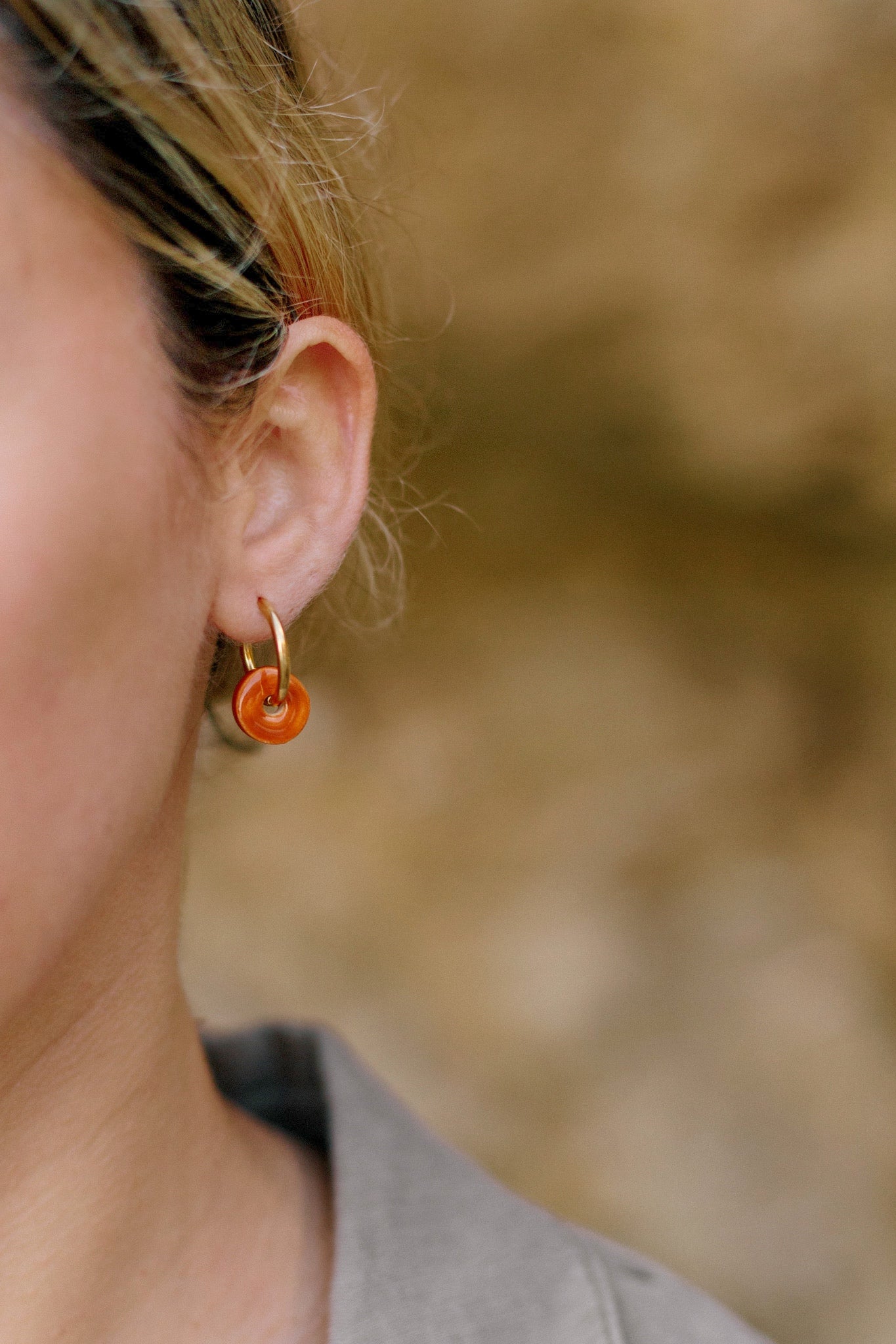 Nuevo | Pendientes Mini Risco Ocre | XS