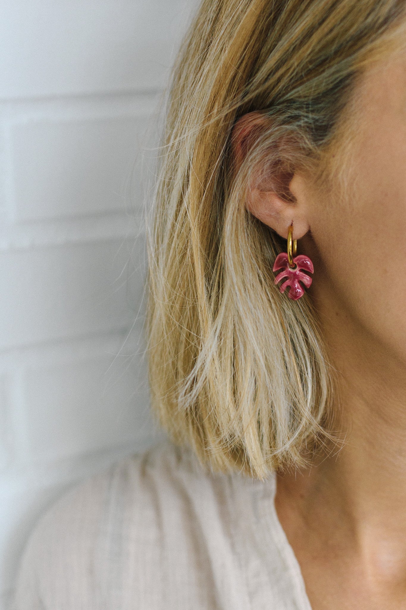 Burgundy Mini Aloha Earrings | S