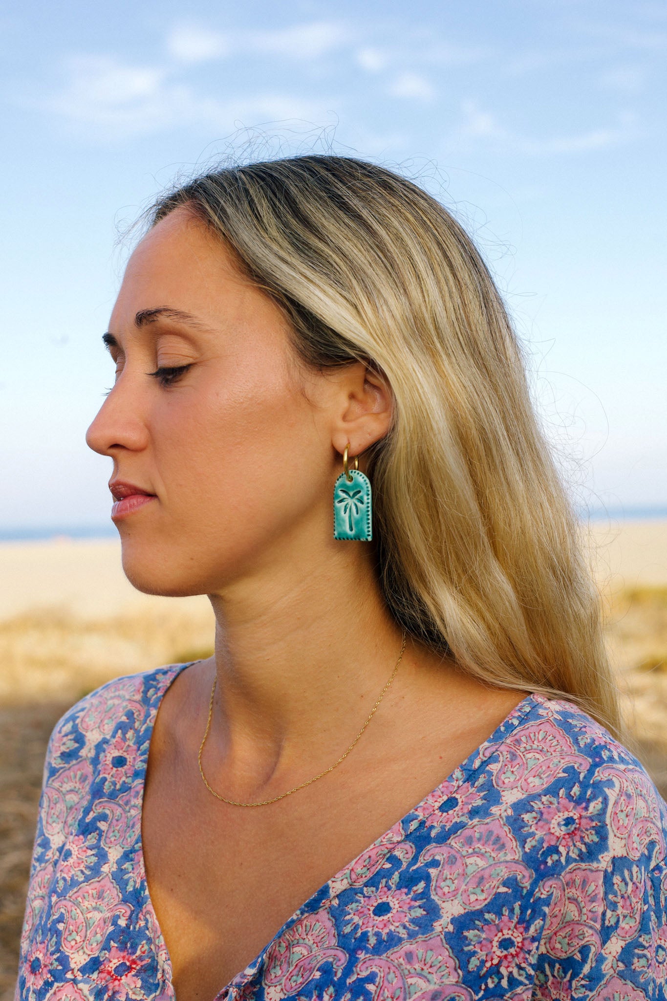 Pendientes Palmera Azul | L