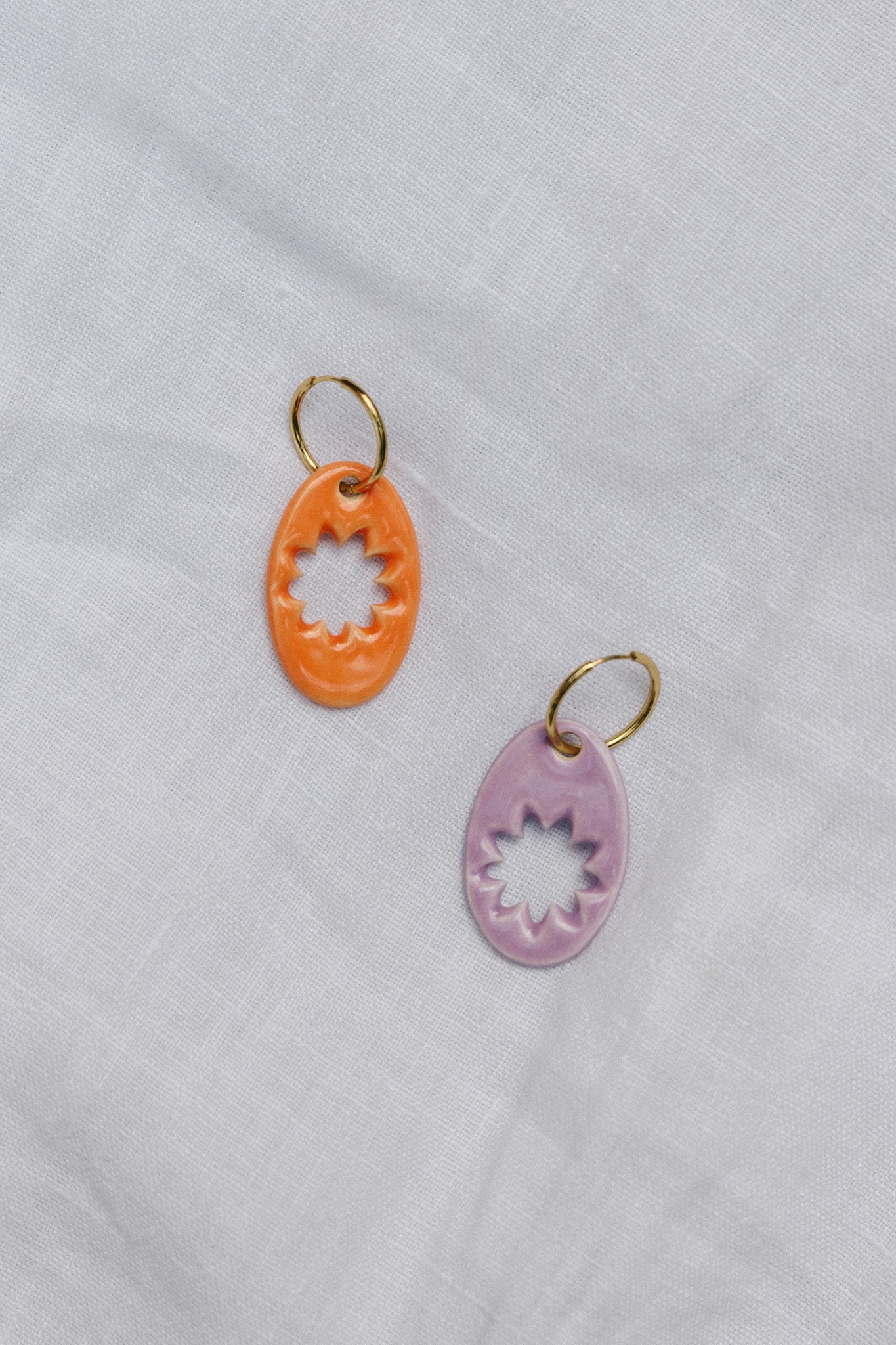 Nuevo | Pendientes Lehua Naranja & Lila | XL