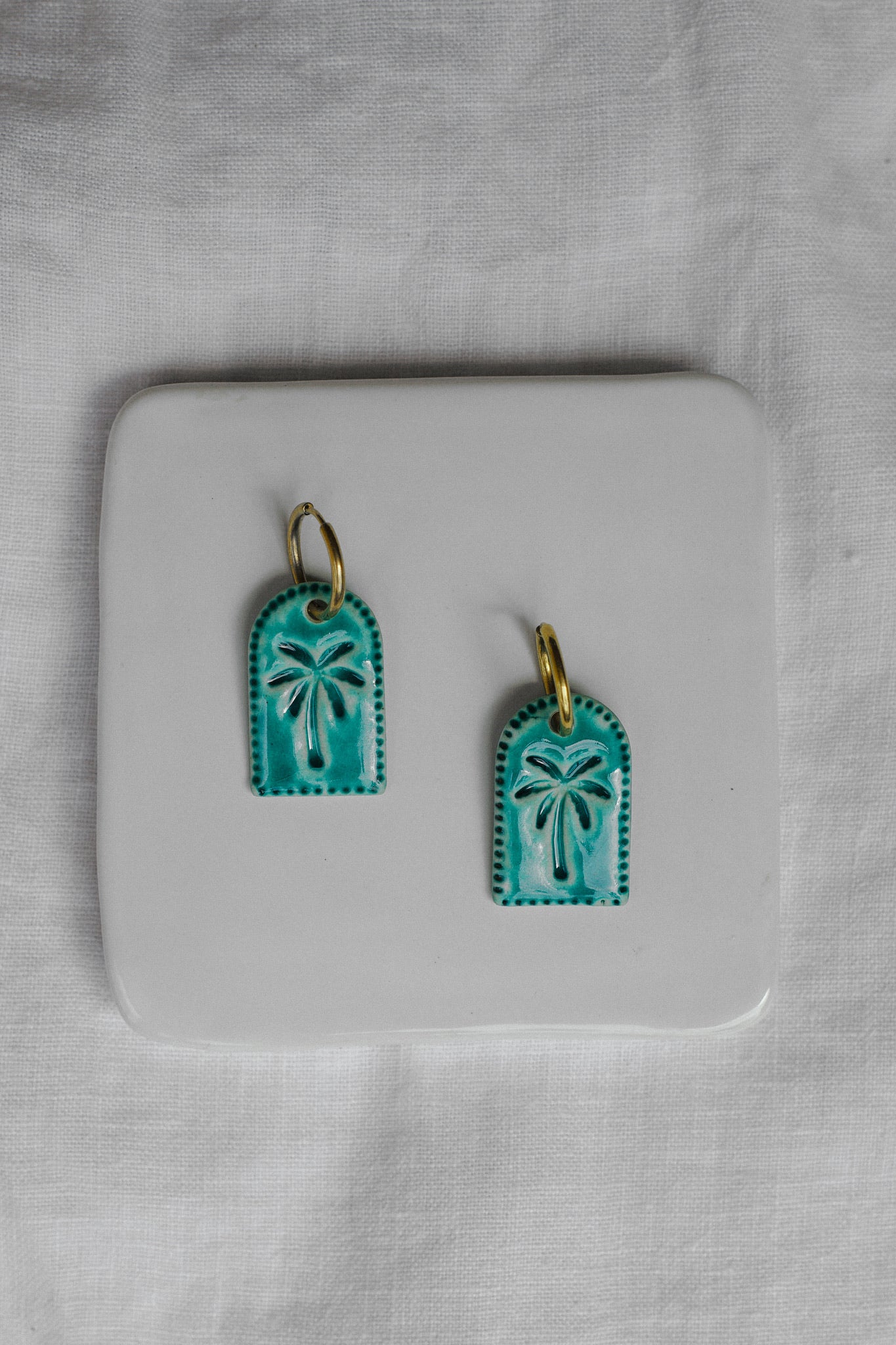 Nuevo | Pendientes Palmera Azul | L