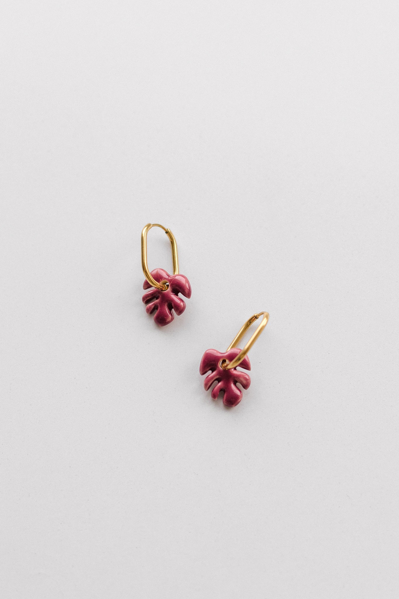 Burgundy Mini Aloha Earrings | S
