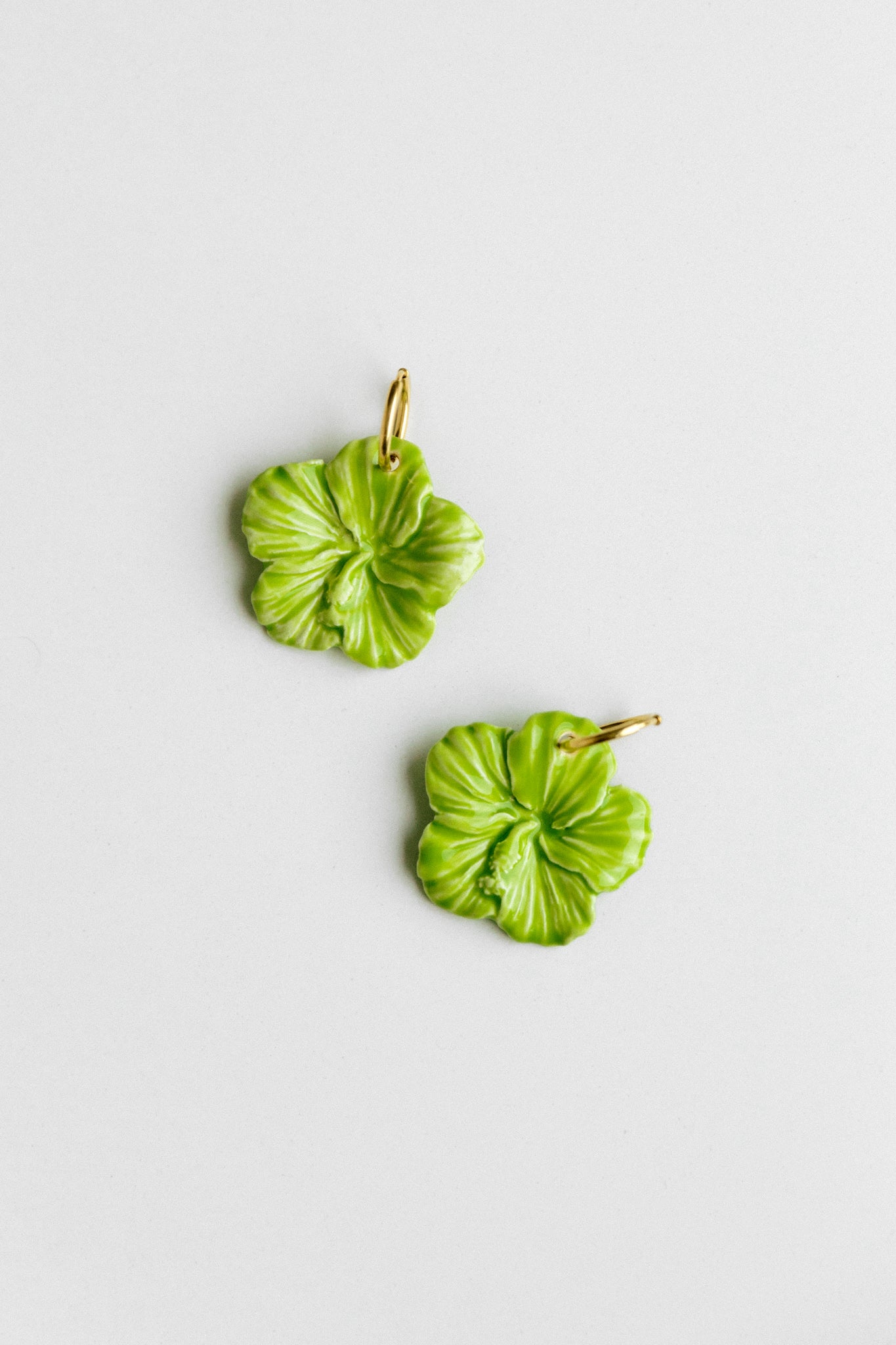 Green Hibiscus Earrings | XXL