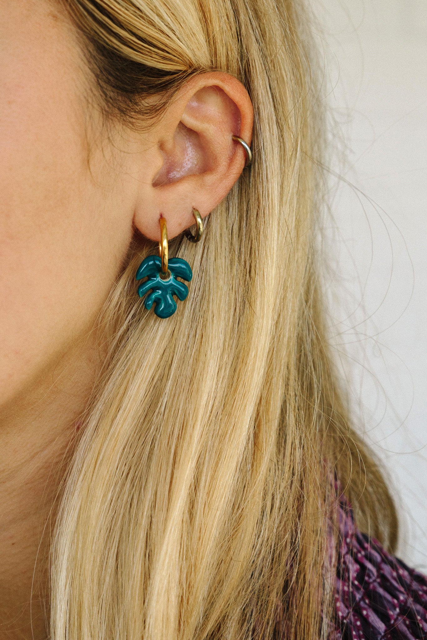 Nuevo | Pendientes Mini Aloha Azul Cobalto | S