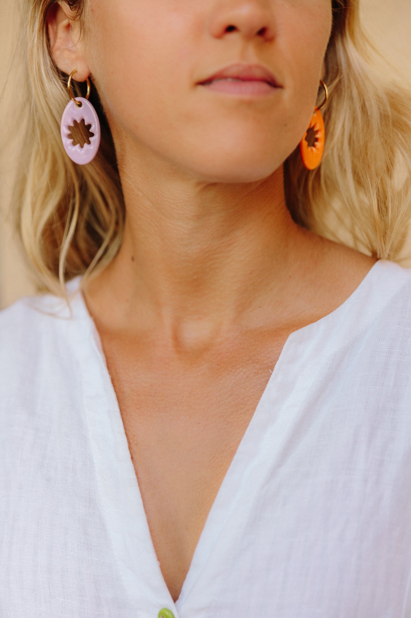 Pendientes Lehua Naranja & Lila | XL