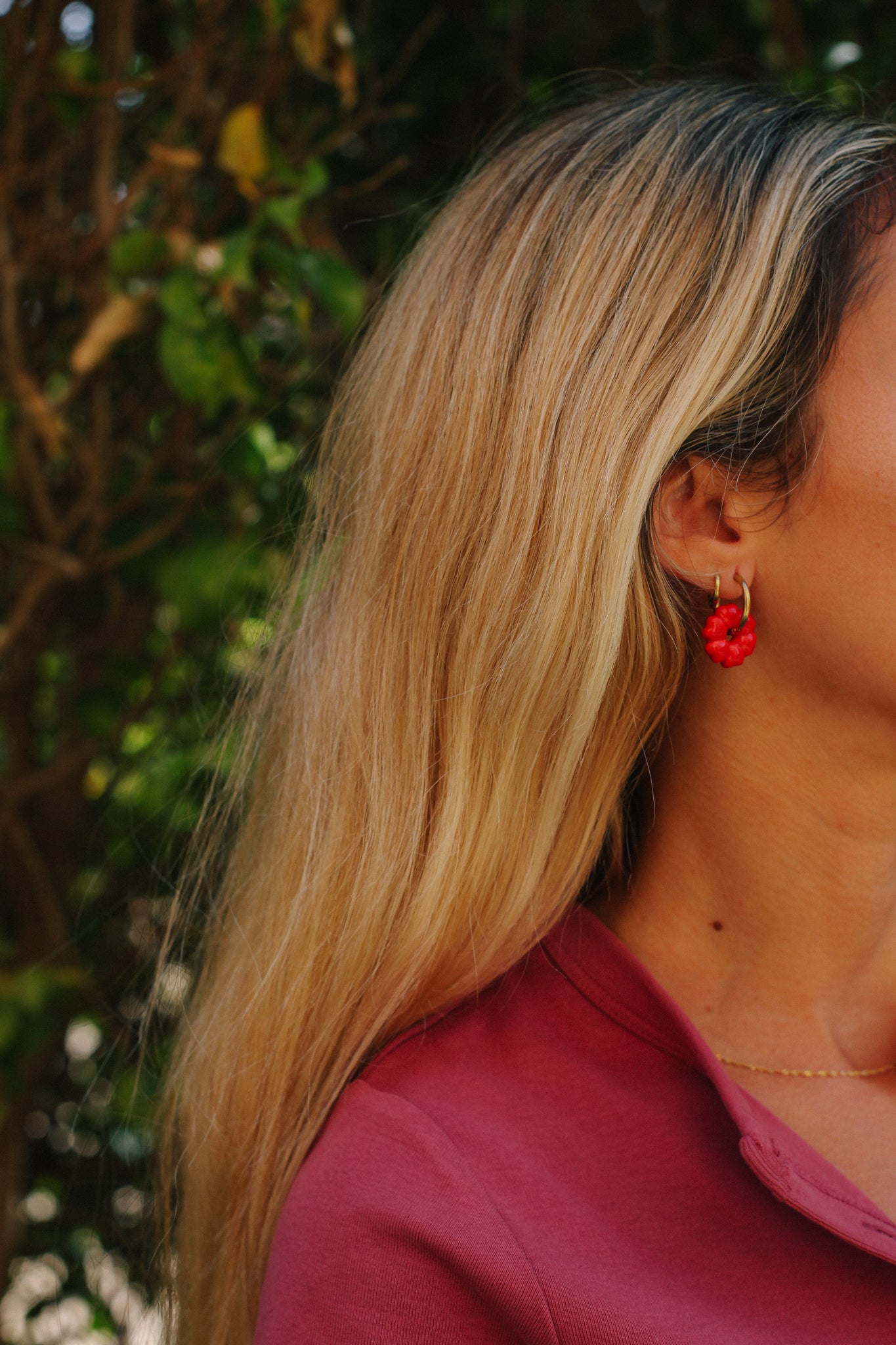Nuevo | Pendientes Ulei Hulu Rojo | M