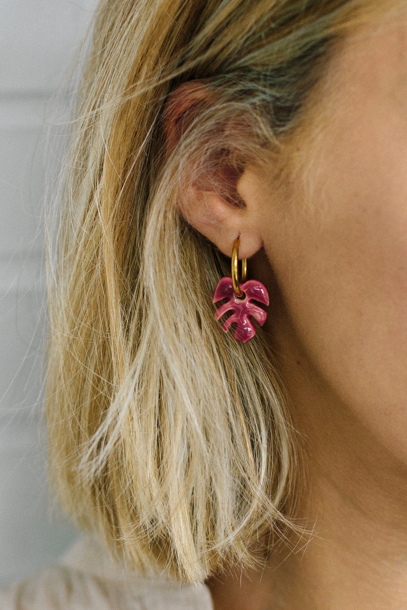 Burgundy Mini Aloha Earrings | S