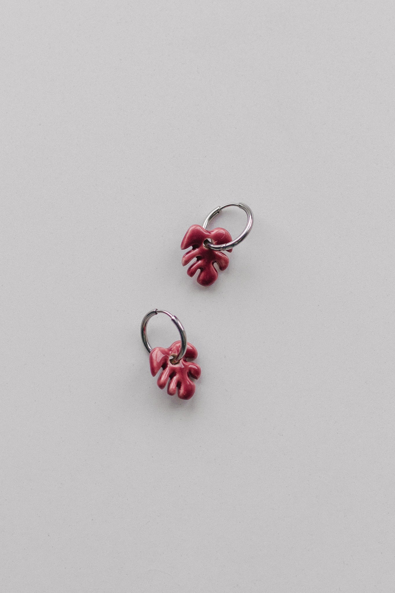 Burgundy Mini Aloha Earrings | S