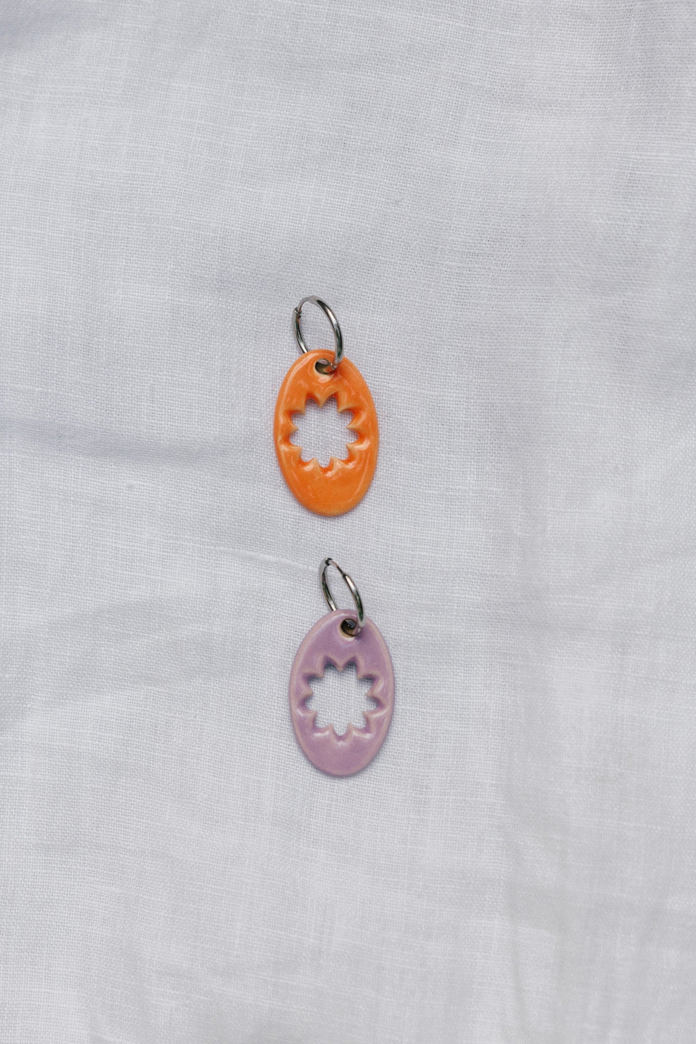Nuevo | Pendientes Lehua Naranja & Lila | XL