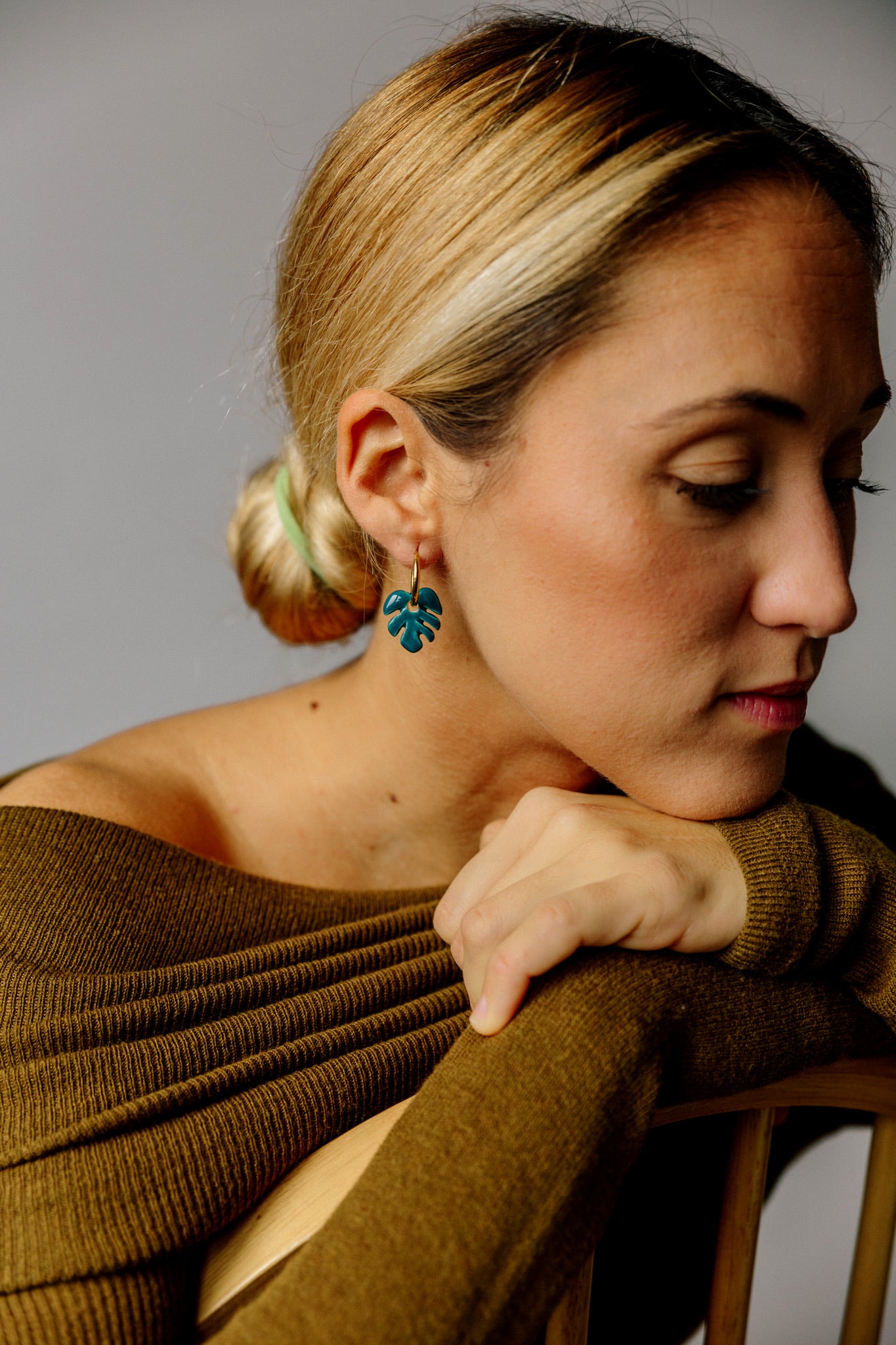 Pendientes Mini Aloha Azul Cobalto | S