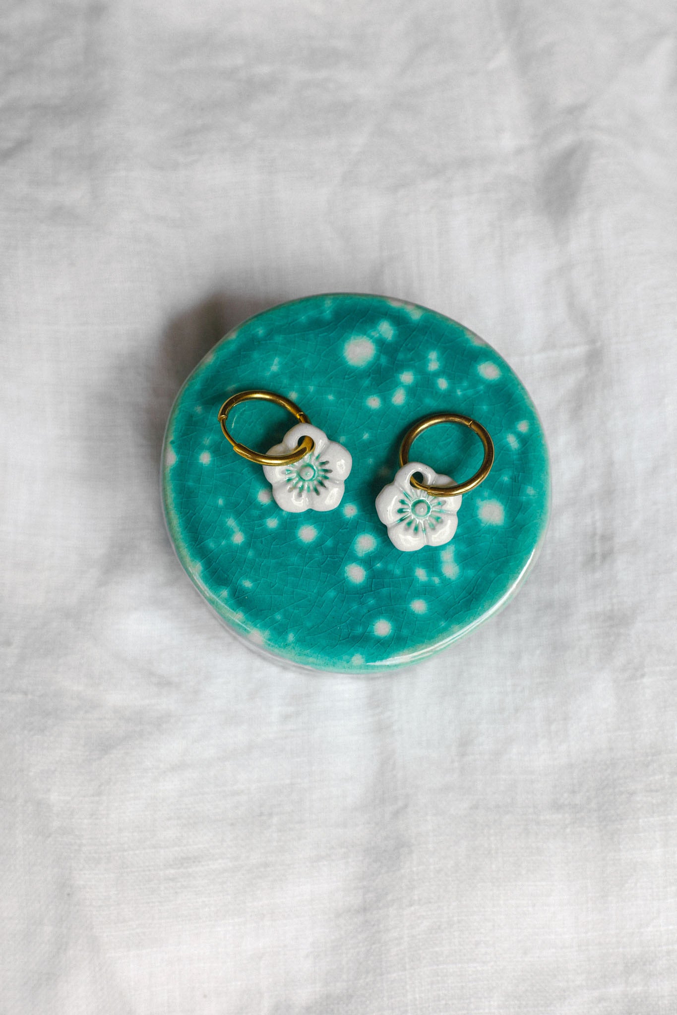 Nuevo | Pendientes Plumeria Azul | S