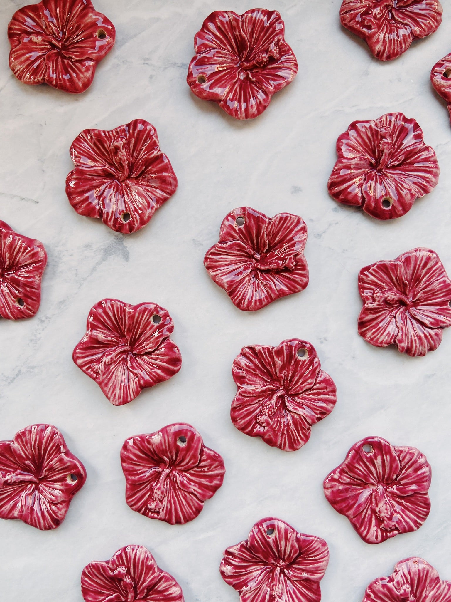 Pendientes Hibiscus Burdeos | XXL
