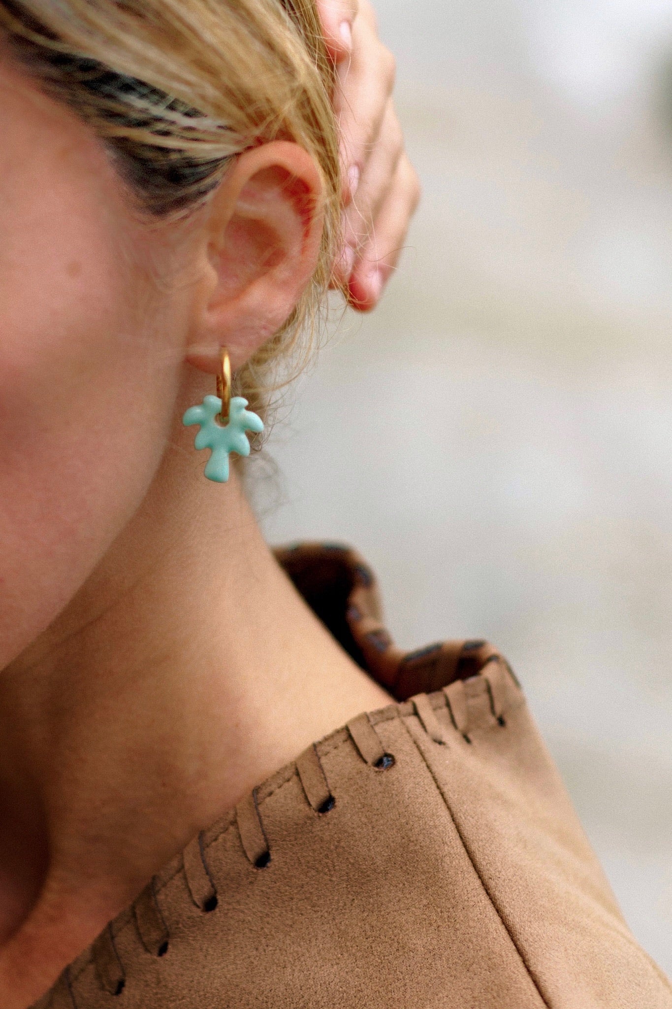 Nuevo | Pendientes Mini-Niu Verde Agua | S