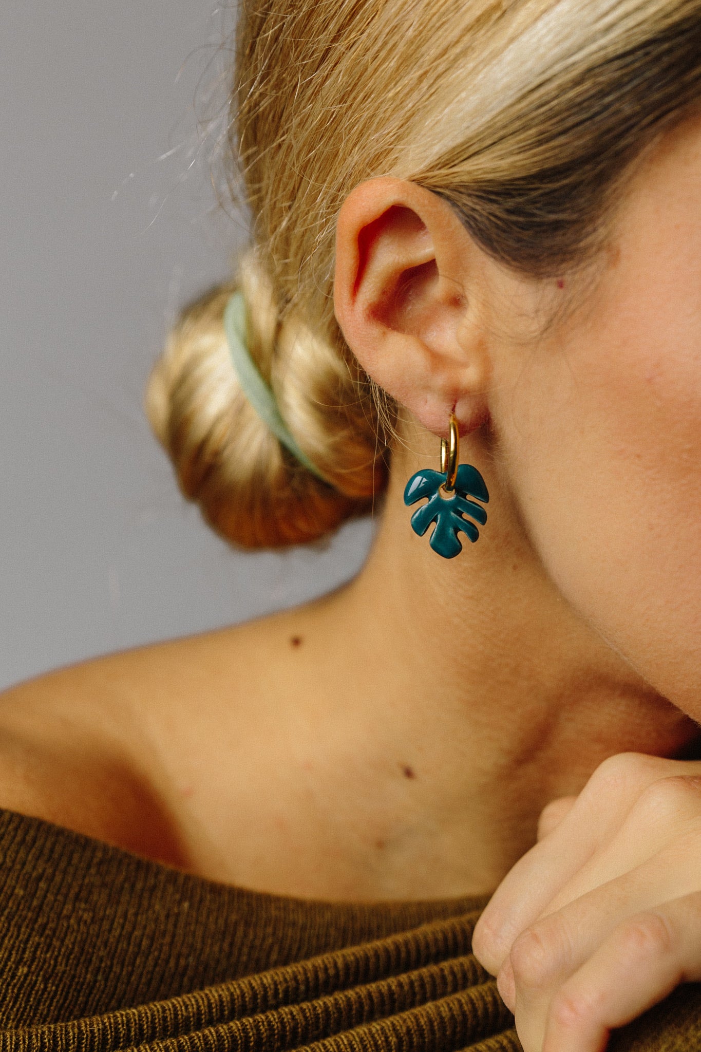 Nuevo | Pendientes Mini Aloha Azul Cobalto | S