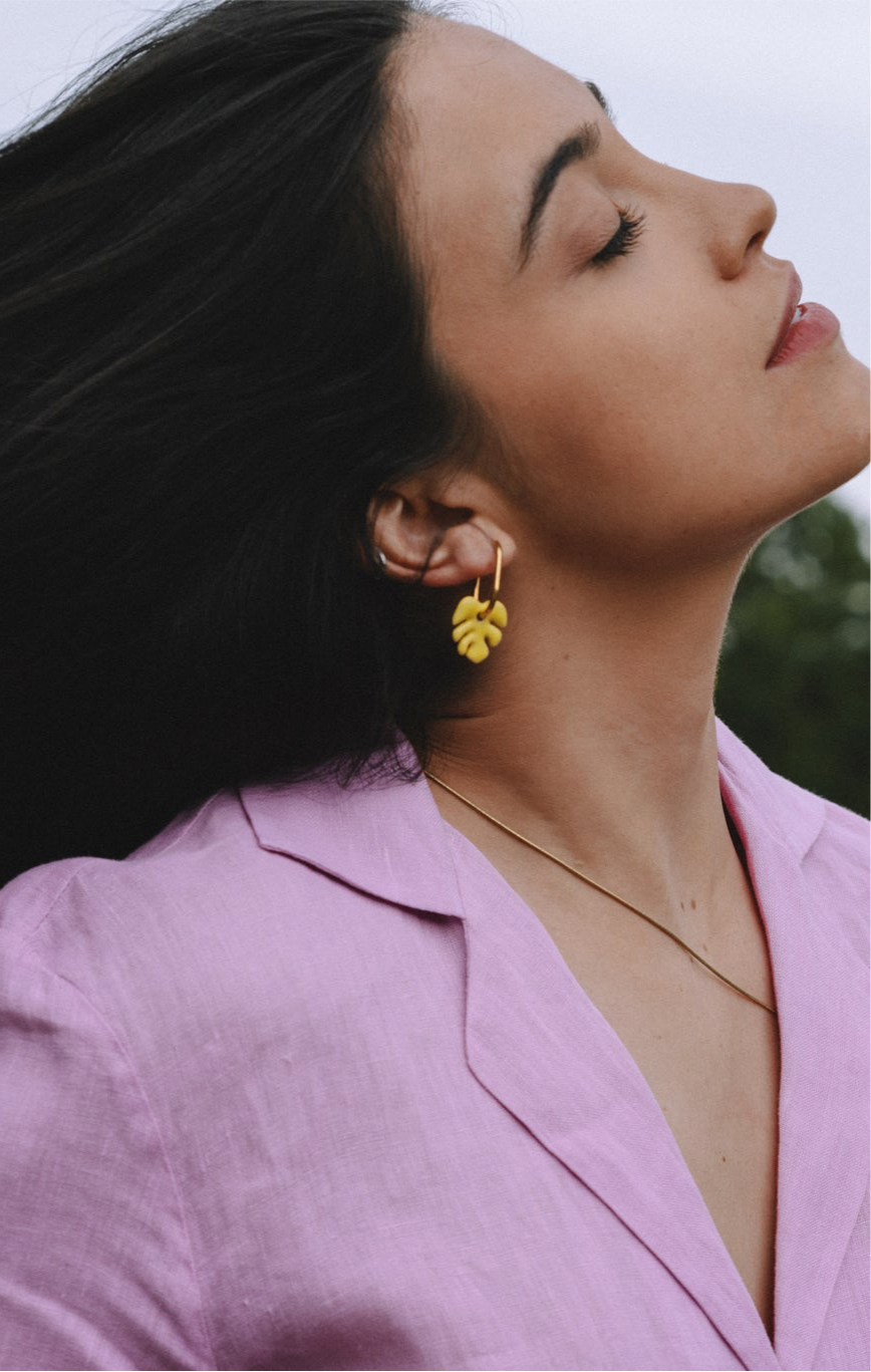 Yellow Mini Aloha Earrings | S
