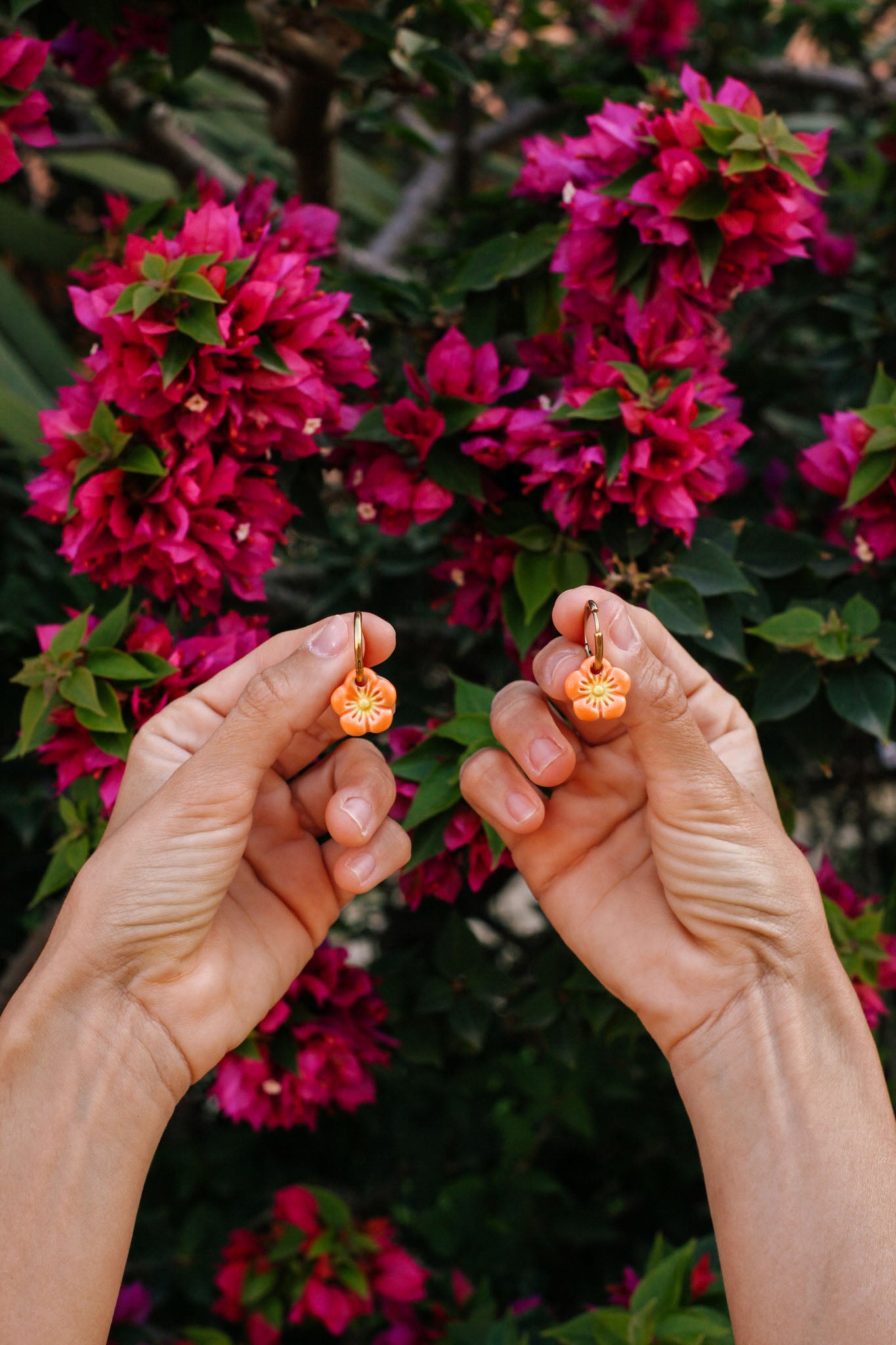 Nuevo | Par Piezas Plumeria Naranja | S