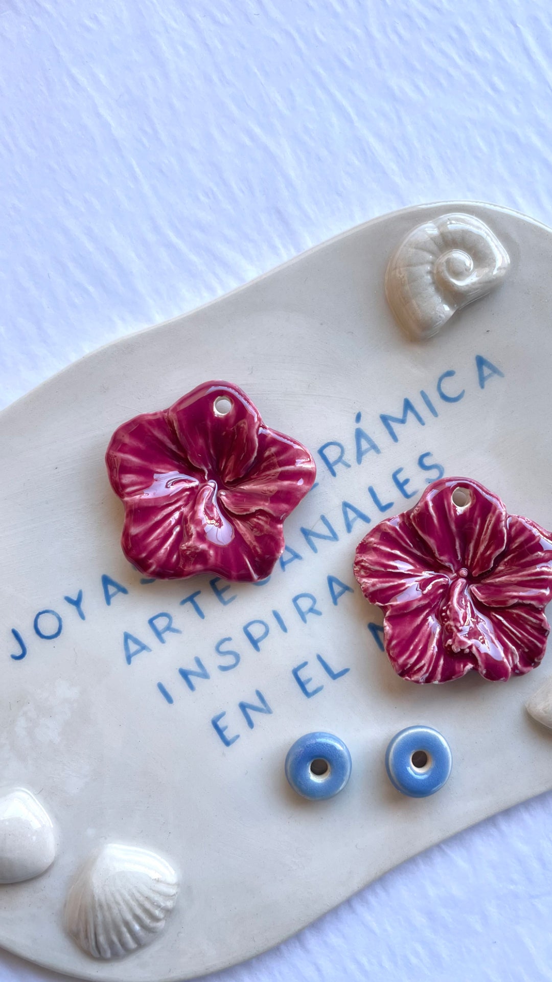 Pendientes Hibiscus Burdeos | XXL