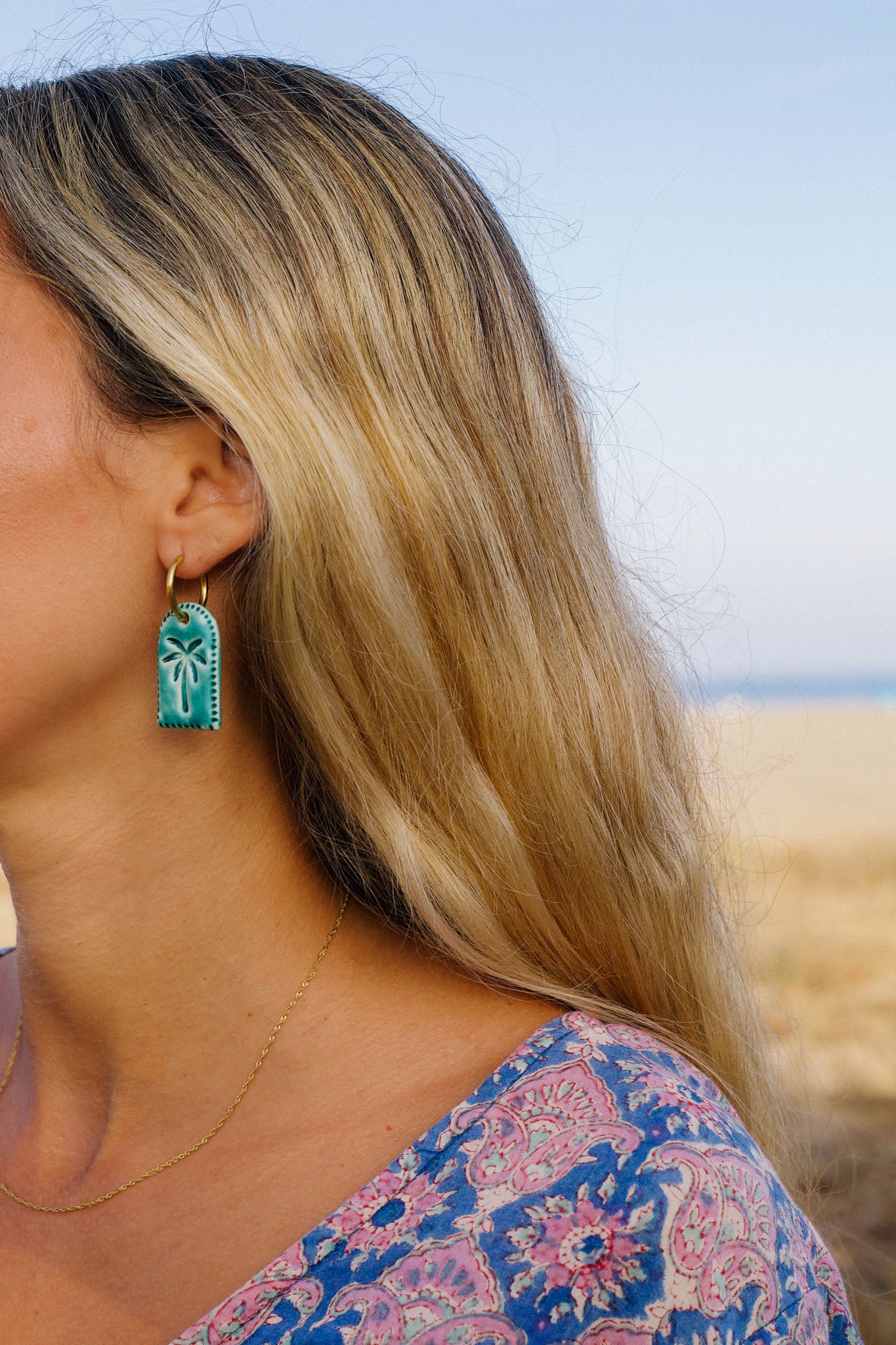 Pendientes Palmera Azul | L