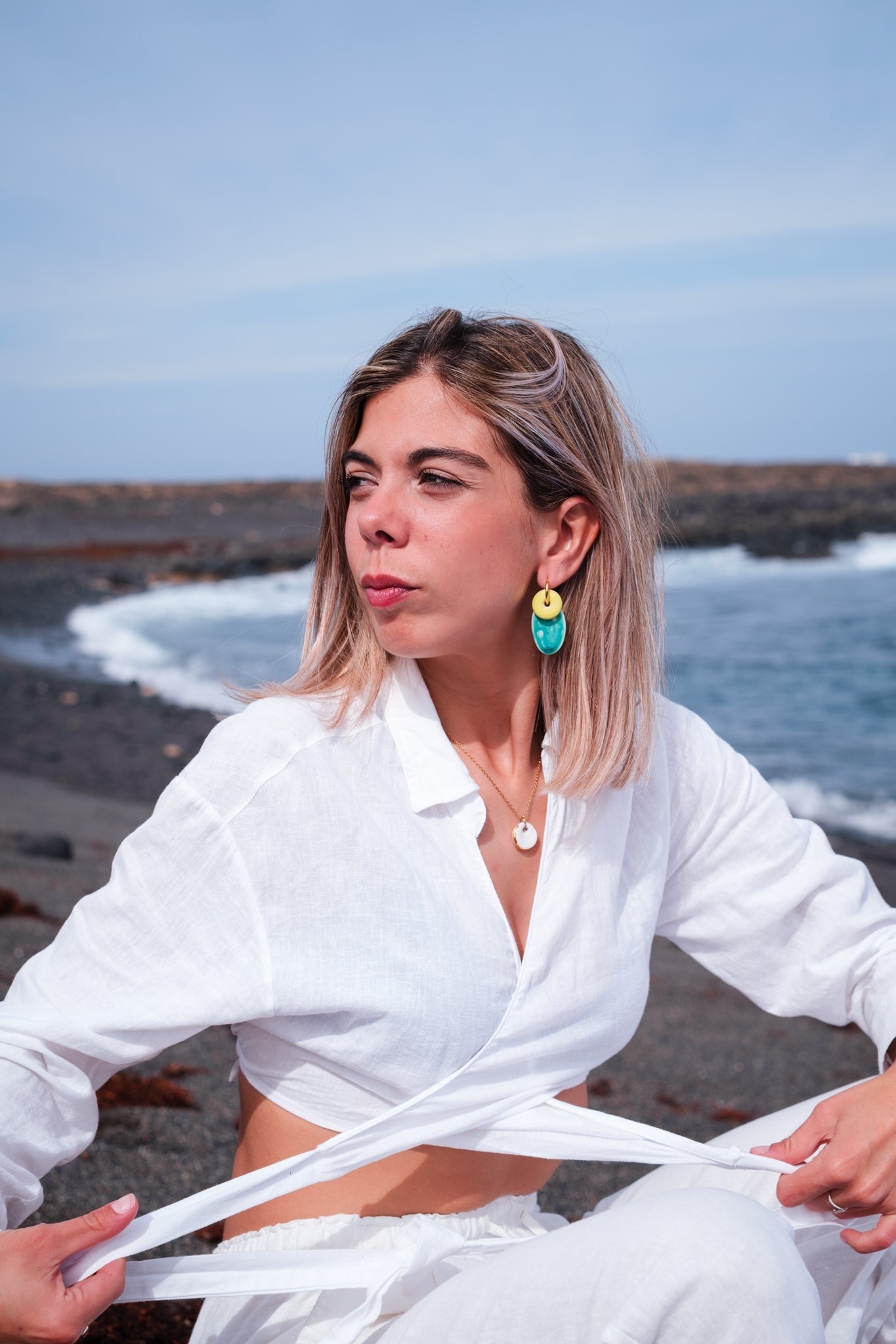 Pendientes Plumeria | M