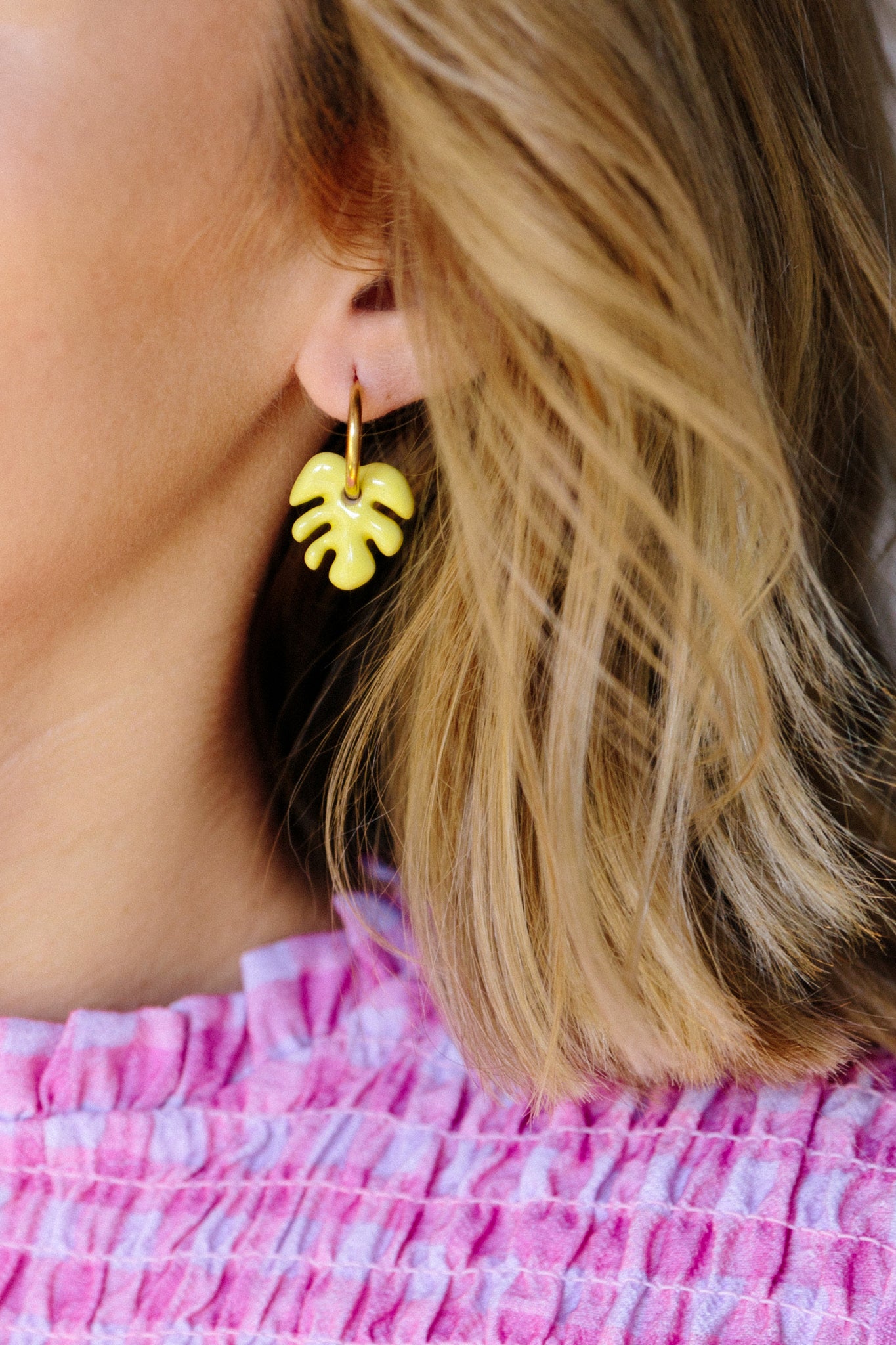 Yellow Mini Aloha Earrings | S